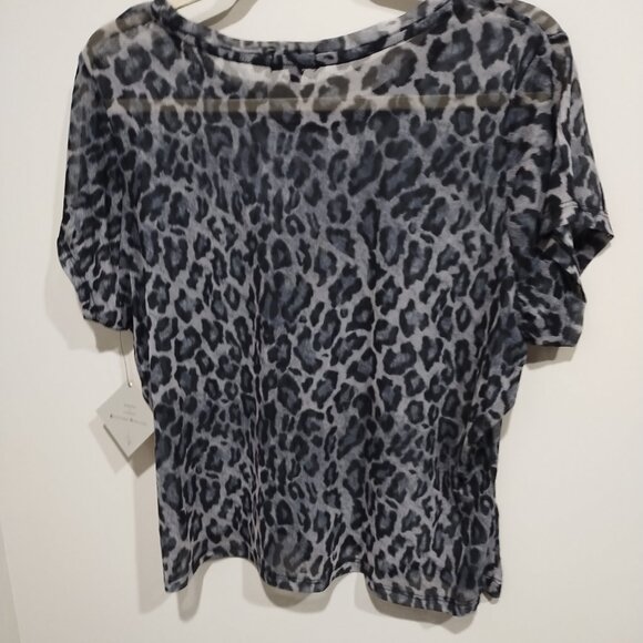 BABY PHAT Trendy Plus Size Sheer Animal Print T-Shirt - Picture 6 of 9